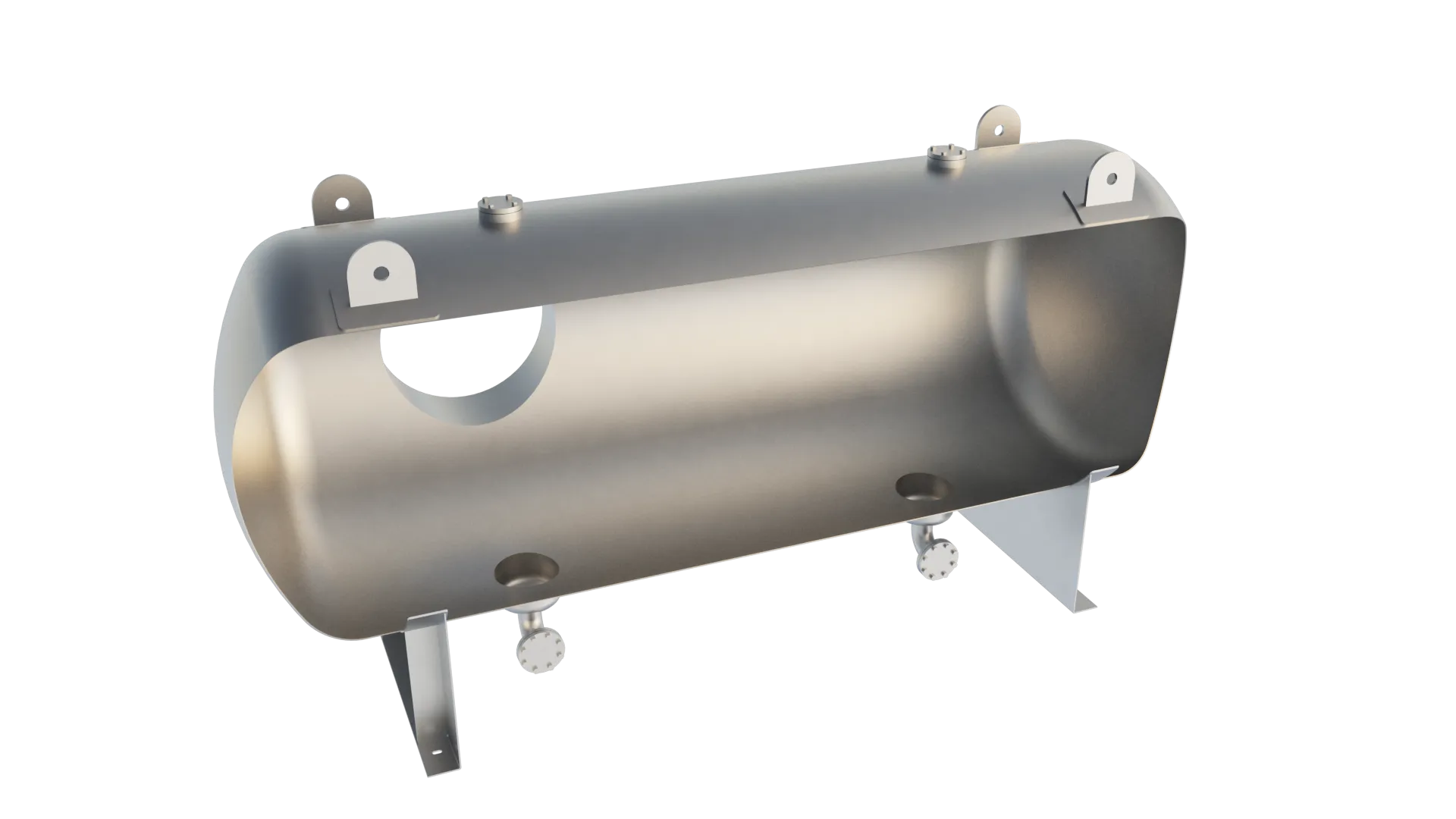 Interior cutaway of an Axces pressure vessel showing the shell, dished heads and internals