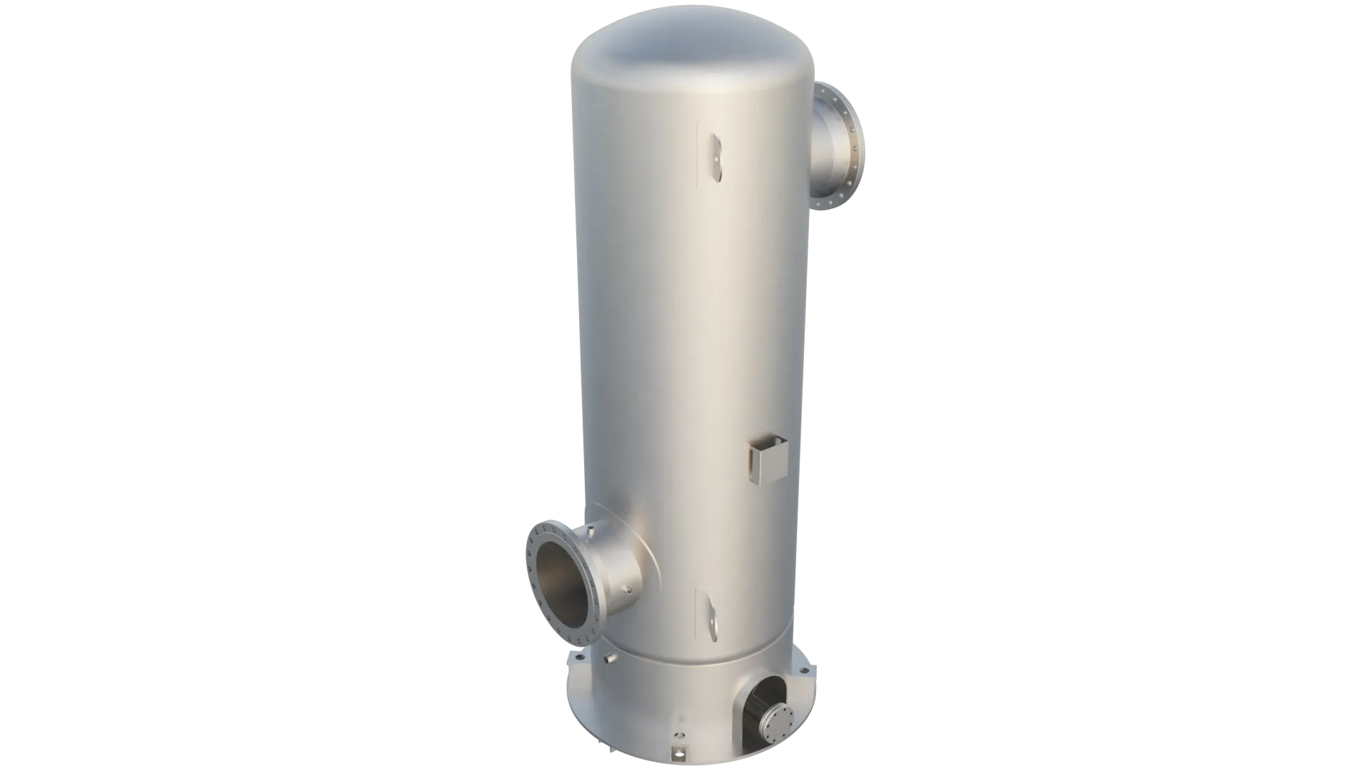 Pulsation dampener pressure vessel for a reciprocating compressor on a gas facility