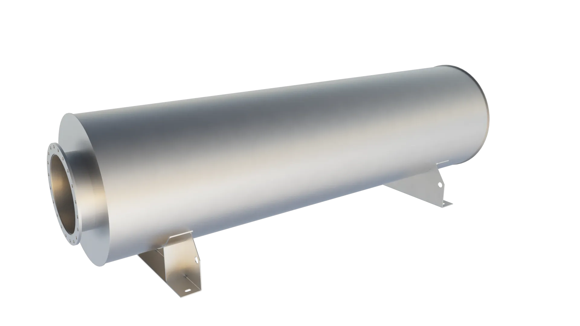 Critical-grade absorptive exhaust silencer cylinder with internal baffles for generator sets