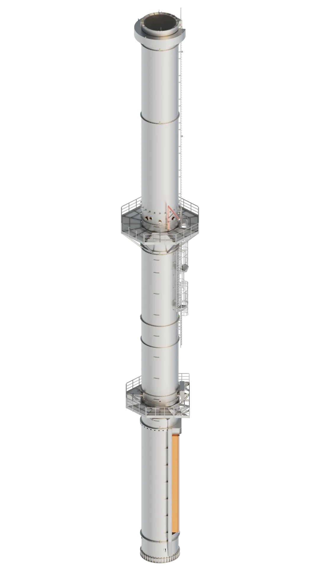 Tapered exhaust stack with diffuser cap for data center generator dispersion
