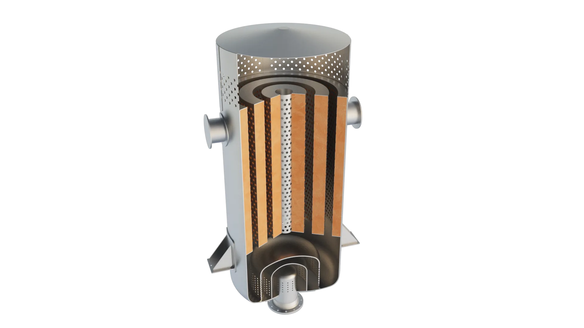 Axces vent silencer cutaway for industrial pressure control and flow management