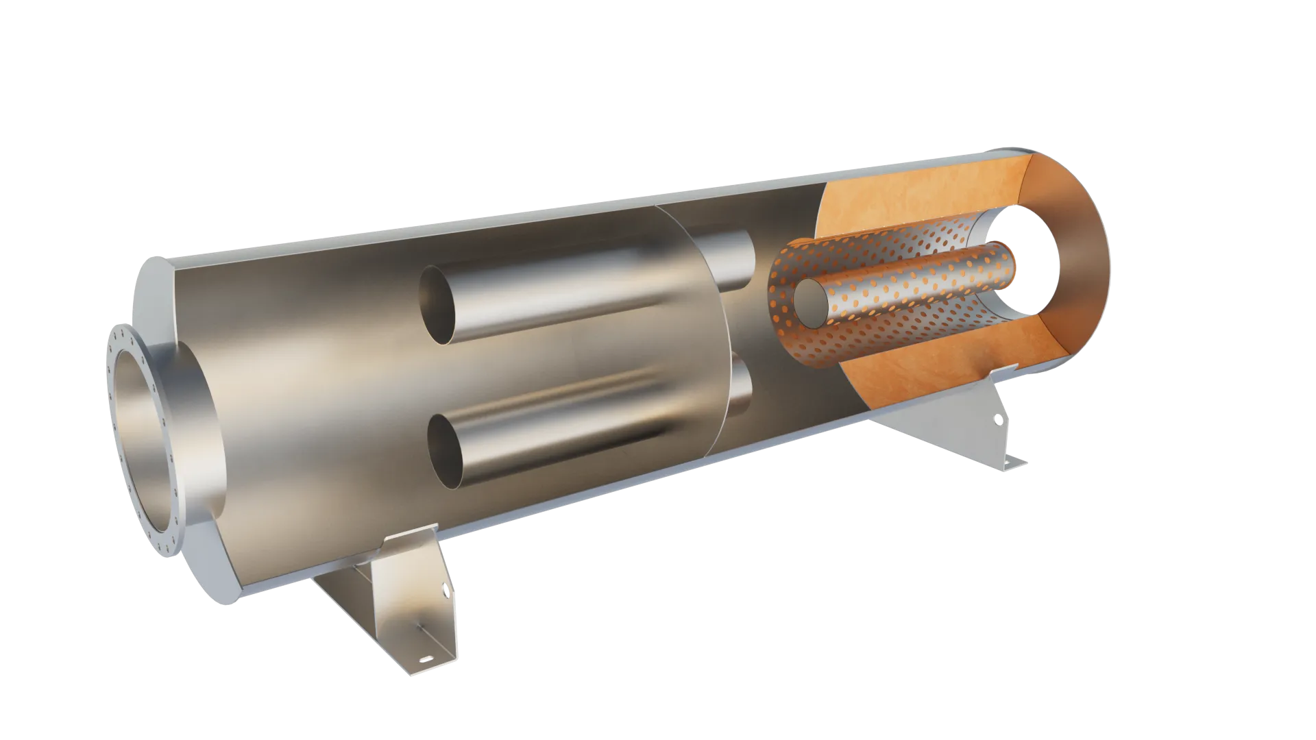 Axces REABX exhaust silencer cutaway for industrial noise control