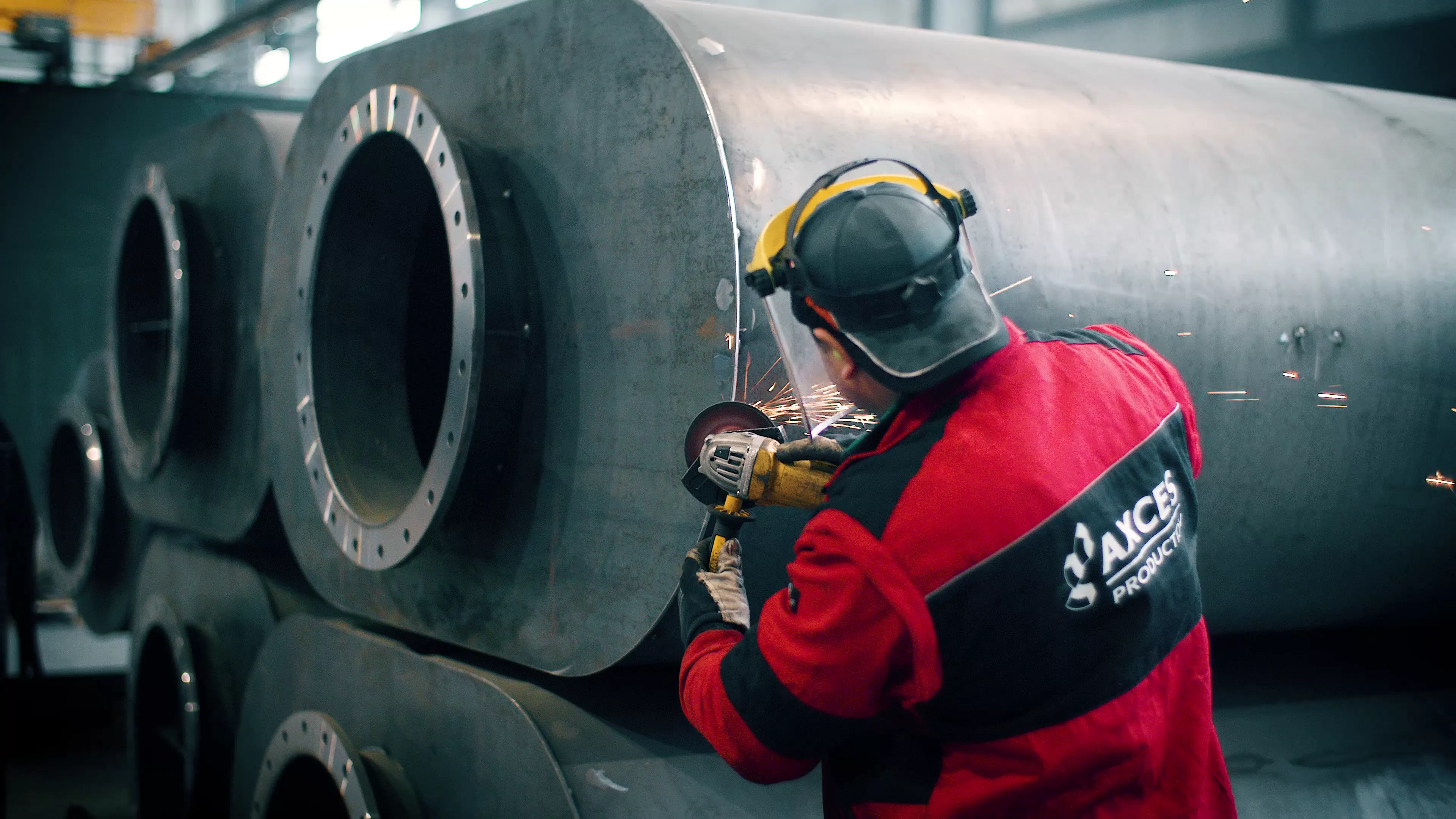 Axces in-house production facility manufacturing industrial silencers and exhaust components
